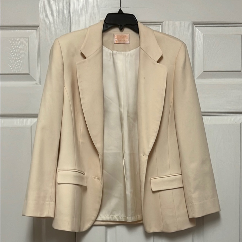 1930’s-40’s Vintage Wool Pendleton Cream Blazer with Buttons Women’s Size 10